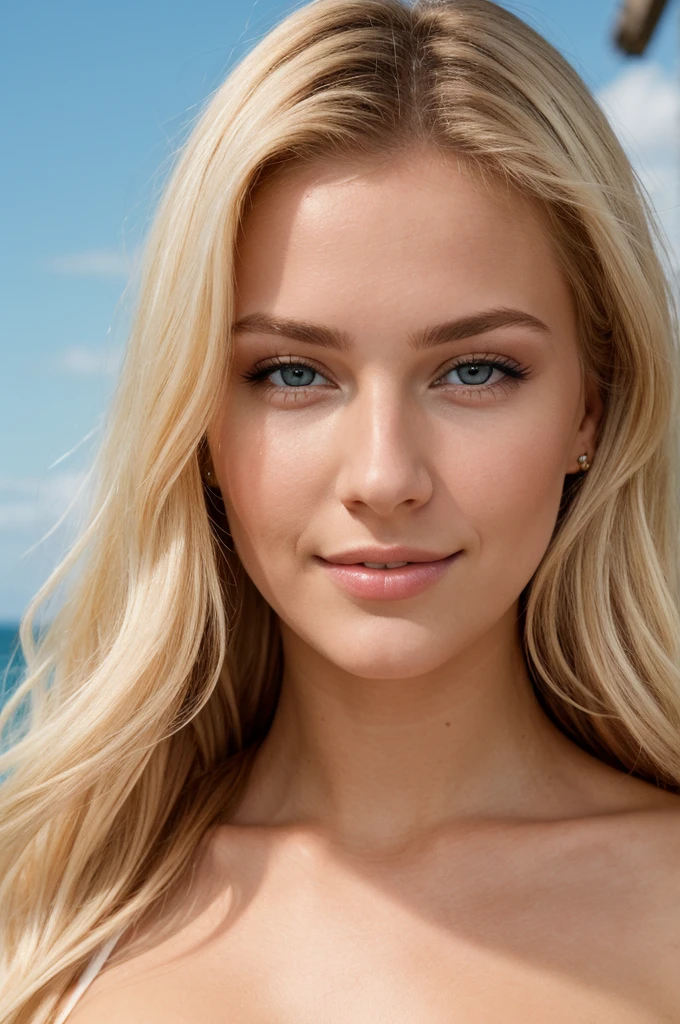 21 year old Scandinavian glamor model, detailed eyes, cils, front, cheveux courts, blond hair, regarder le spectateur, ssmile