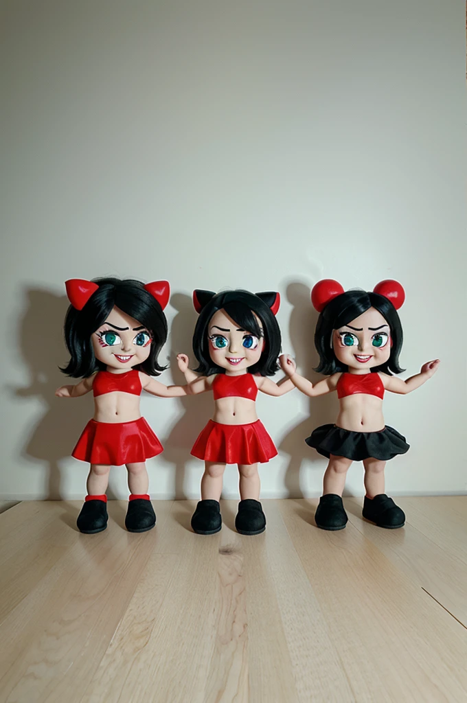 make 3 little devils in cartoon shapes