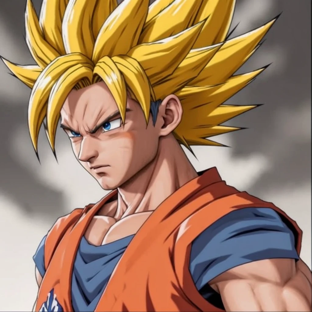 Goku, highly detailed, incredibly realistic, perfect face and body, muscular physique, spiked hair, determined expression, glowing aura, dynamic pose, photorealistic, 8k, hyperrealistic, cinematic lighting, dramatic shadows, vibrant colors, masterpiece, greenish blue eyes