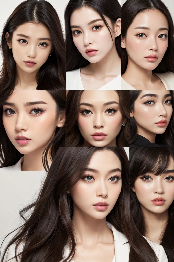 Wide double eyelids、Teardrop bag big、Big lips、Long face、Twenty year old woman、Center parted medium