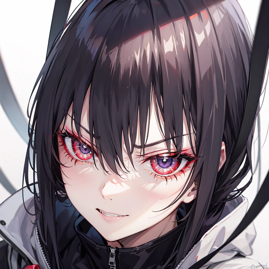 evil look , tactical clothes , close-up .