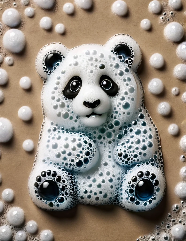 Bear-panda  made out of ral-dshwshsop 