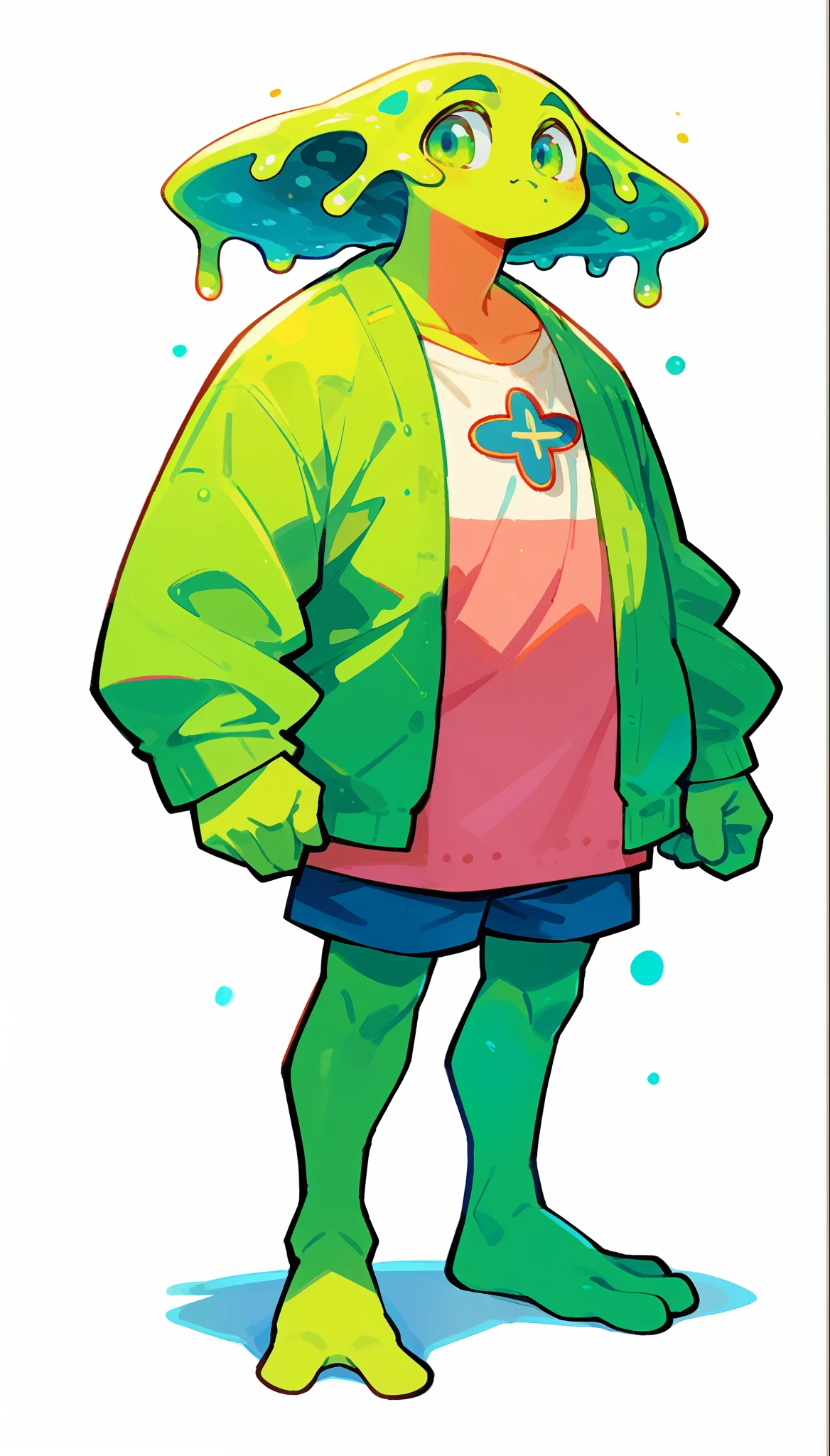 score_9, score_8_up, score_7_up, (clear simple background, white background, papyrus background), ((adult))
(Goo boy, Sime:1.2), mature , monster, anthro, solo, (male), (green_skin, fullbody, bulky bode, tall, cute face, focus), beautiful,