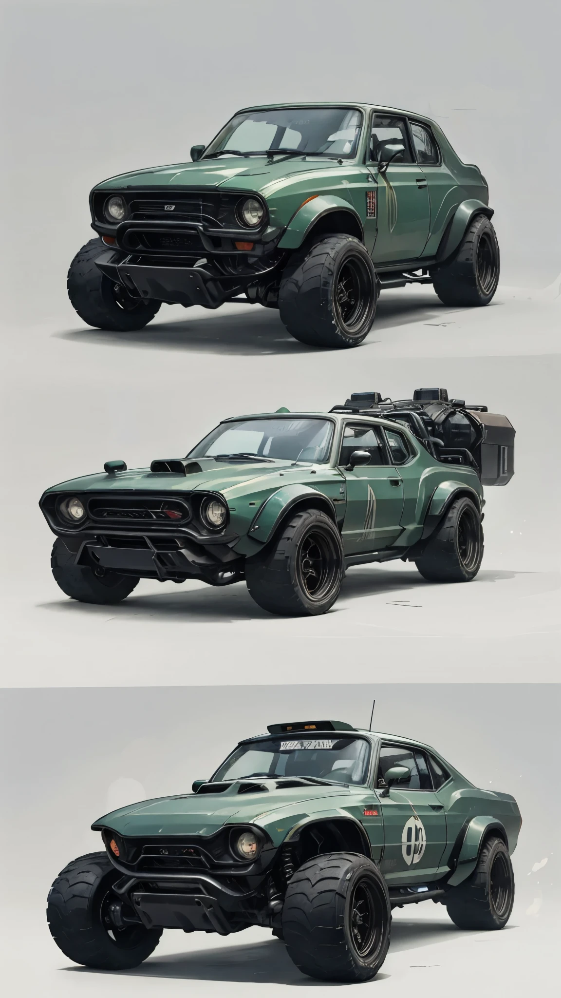 Retro Powered Suit、Moss Green、3 m、Heavy machinery、Big Hands