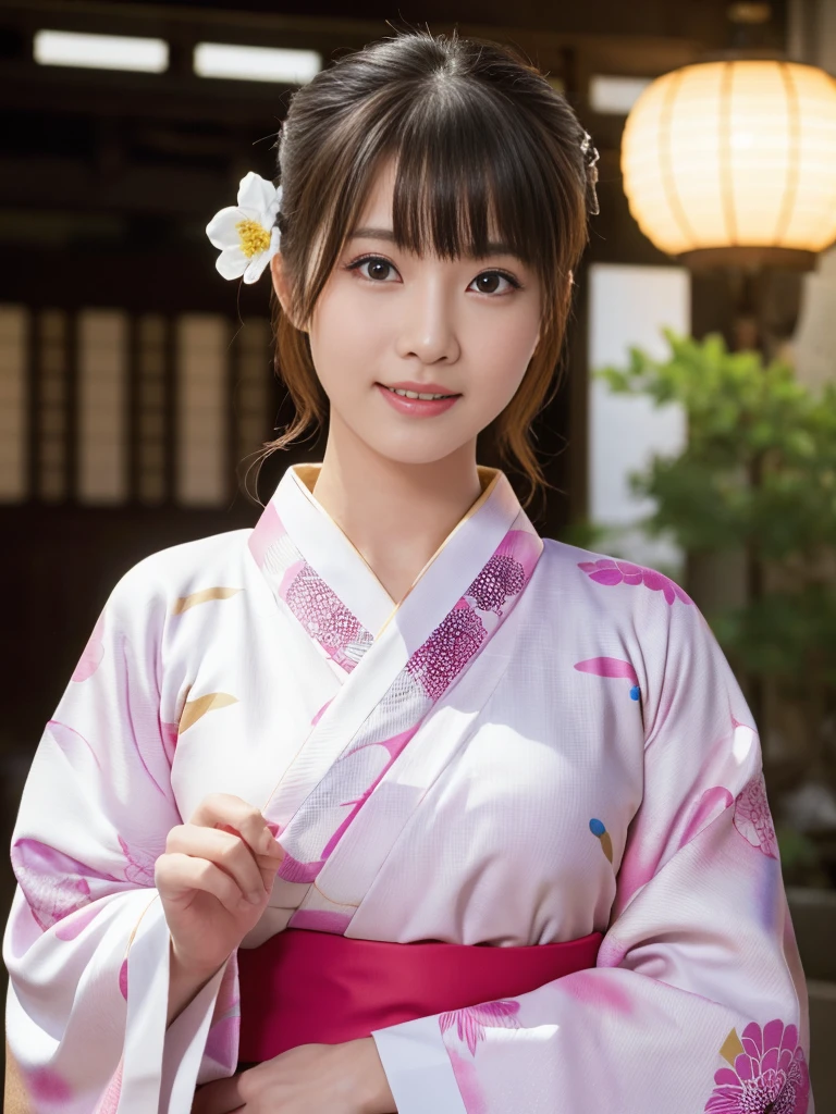 white kimono、pink Japanese pattern、(Furisode:1.5)、or、(top grade)、1 female、16 years old、big breasts、Full body Esbian、black haired、tie your hair back、(realistic:1.7)、((best image quality))、absurd、(超A high resolution)、(Photoreal:1.6)、Photoreal、octane rendering、(超realistic:1.2)、(realistic face:1.2)、(8k)、(4k)、(masterpiece)、(realistic skin texture)、(enlightenment、movie lighting、wall-)、(beautiful eyes:1.2)、((((perfect face))))、(Cute face like an idol:1.2)、( Are standing)、shrine、bird ready、(January)、detailed cute face、true beauty、laughter、