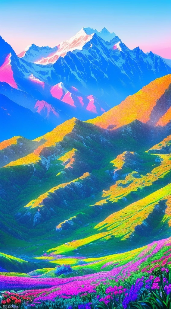 Take a visual journey to Valley of Flowers National Park in Uttarakhand, India. Recreating the vivid colors and delicate beauty of this UNESCO World Heritage Site、Show off your artistic talents。. Blooming Flowers々Draw a vibrant grassland, This includes rare species that only live in this alpine region.. Add a majestic waterfall cascading down a mossy cliff, Towering in the clear blue sky、Snow Capped Mountain々Surrounded by々Capture the magnificent scenery。. With your artwork、Capture the unspoiled charm and natural splendor of this hidden gem。.