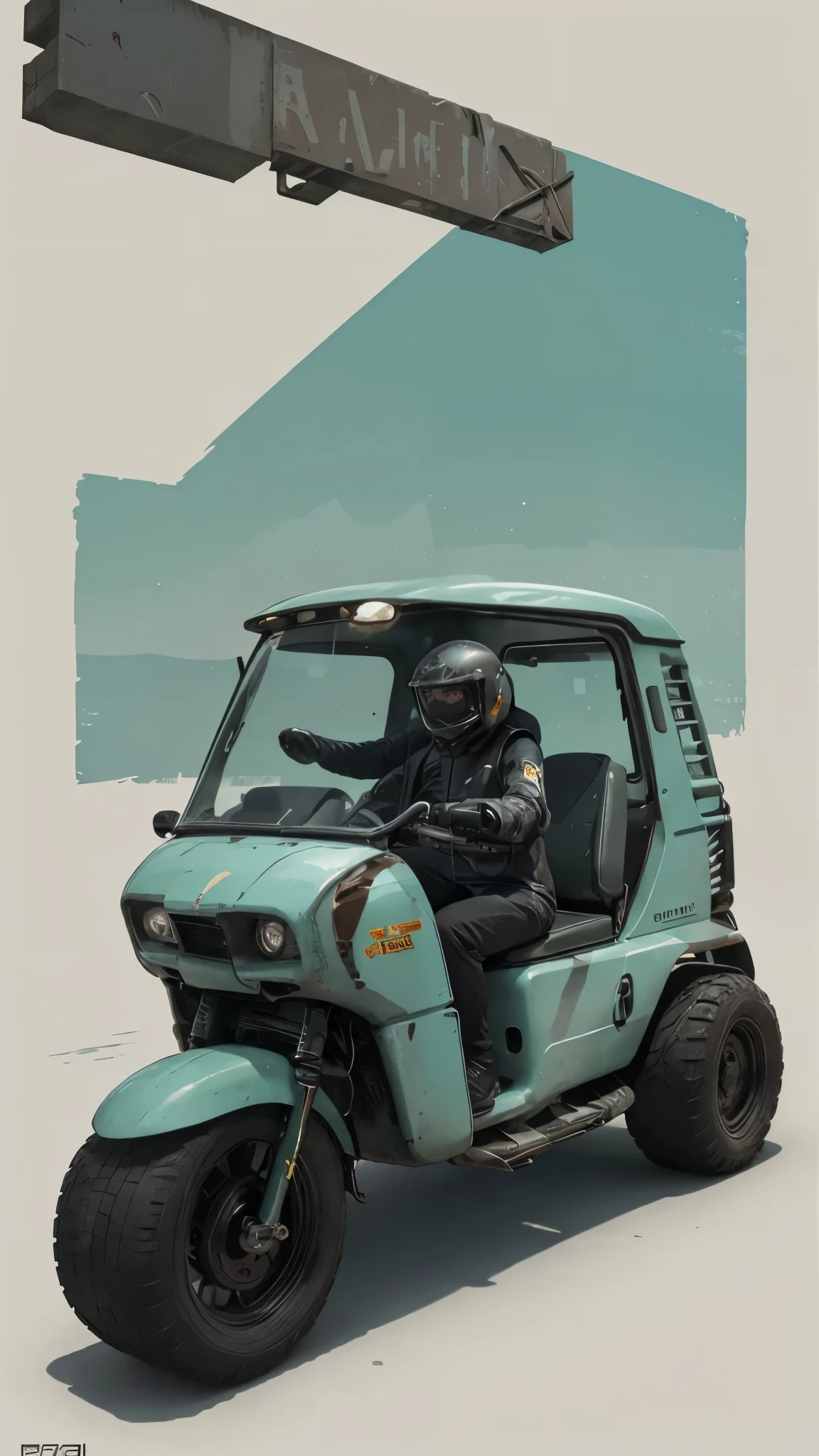 Retro Powered Suit、Moss Green、2 meters、Heavy machinery、Carrying drums