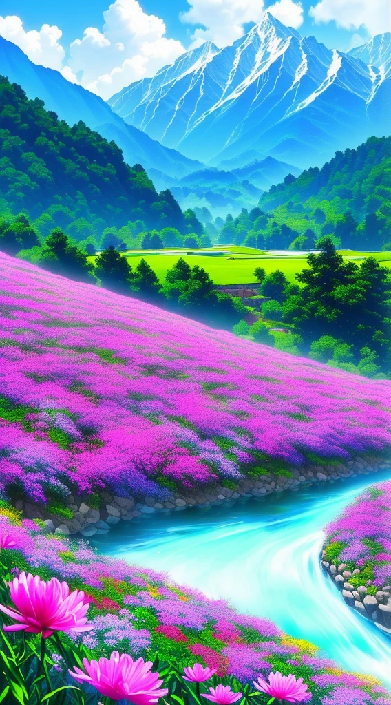 Take a visual journey to Valley of Flowers National Park in Uttarakhand, India. Recreating the vivid colors and delicate beauty of this UNESCO World Heritage Site、Show off your artistic talents。. Blooming Flowers々Draw a vibrant grassland, This includes rare species that only live in this alpine region.. Add a majestic waterfall cascading down a mossy cliff, Towering in the clear blue sky、Snow Capped Mountain々Surrounded by々Capture the magnificent scenery。. With your artwork、Capture the unspoiled charm and natural splendor of this hidden gem。.