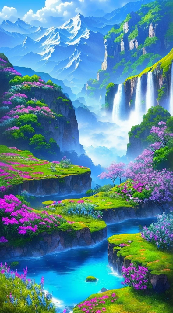 Take a visual journey to Valley of Flowers National Park in Uttarakhand, India. Recreating the vivid colors and delicate beauty of this UNESCO World Heritage Site、Show off your artistic talents。. Blooming Flowers々Draw a vibrant grassland, This includes rare species that only live in this alpine region.. Add a majestic waterfall cascading down a mossy cliff, Towering in the clear blue sky、Snow Capped Mountain々Surrounded by々Capture the magnificent scenery。. With your artwork、Capture the unspoiled charm and natural splendor of this hidden gem。.