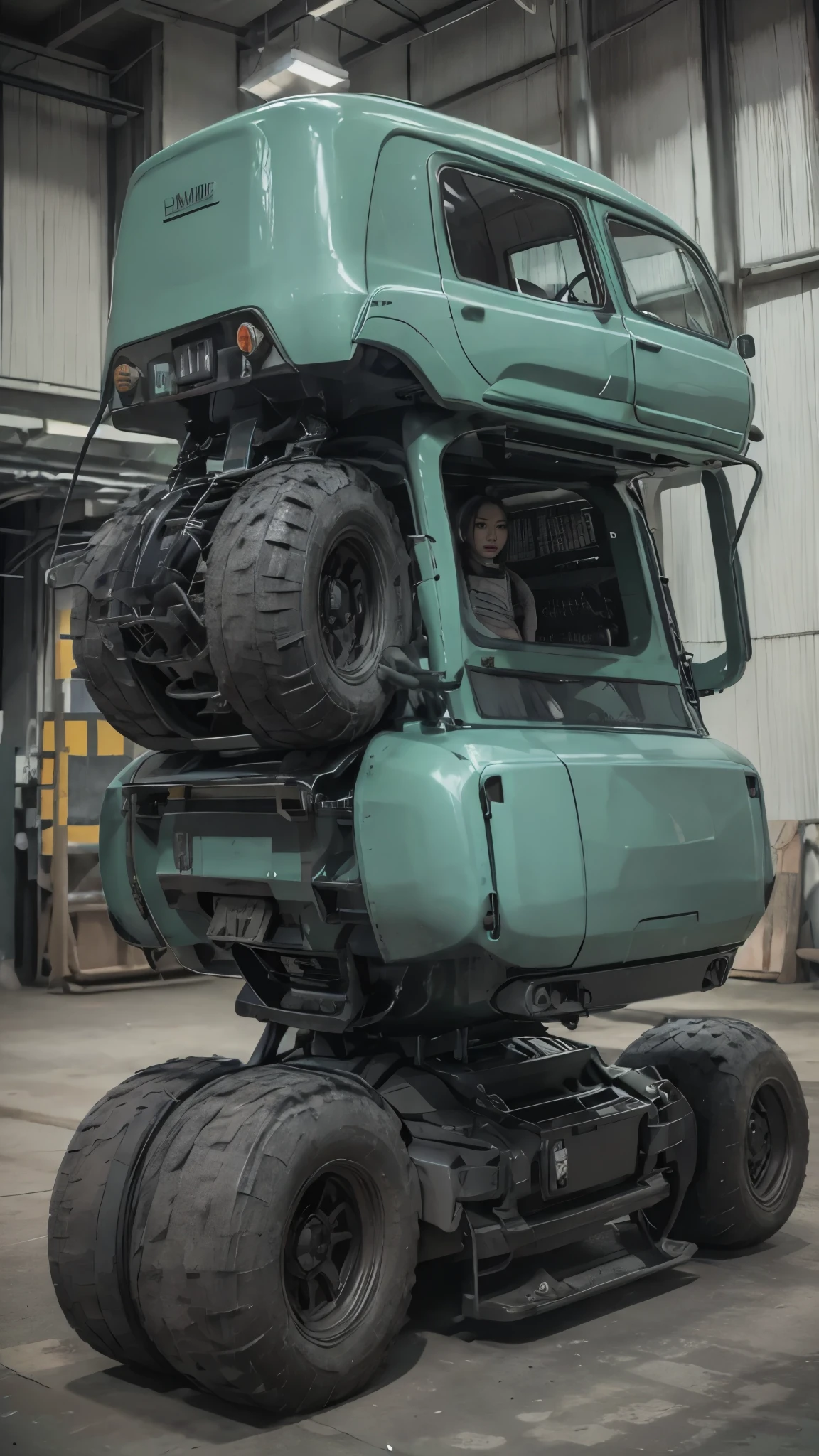 Retro Powered Suit、Moss Green、3 m、Heavy machinery、Big Hands