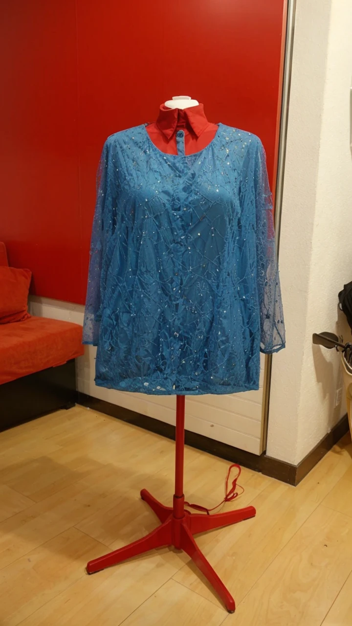 Change the mannequin to a more professional white mannequin , do not change clothes