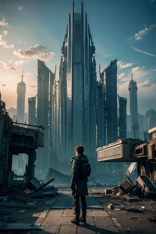 Highest quality、A ruined futuristic city、dim、Surrealism