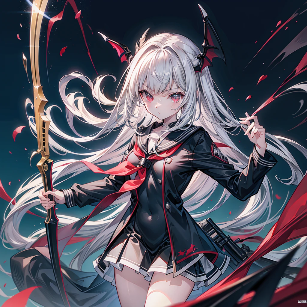 Highest quality、masterpiece、Official Art、The best configuration、A high school girl vampire hunter wearing a black sailor uniform、I have the Grim Reaper's size、Wind、Deep Focus,Absurd、Detailed eyes and face、Blood splatter、Blood is dripping from the scythe、He threatened Hideo.、
Grim Reaper's size、