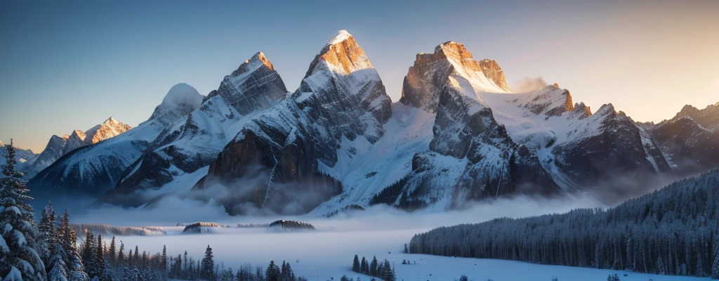 a majestic snow-capped mountain, oil painting, hyperrealistic, highly detailed, dramatic lighting, vibrant colors, sweeping landscape, serene atmosphere, rugged terrain, snow-covered peaks, dramatic shadows, natural beauty, pristine environment, atmospheric haze, cinematic composition, breathtaking vista, awe-inspiring scale, photorealistic details, masterful brushwork, classical composition, timeless elegance, (best quality,4k,8k,highres,masterpiece:1.2),ultra-detailed,(realistic,photorealistic,photo-realistic:1.37)