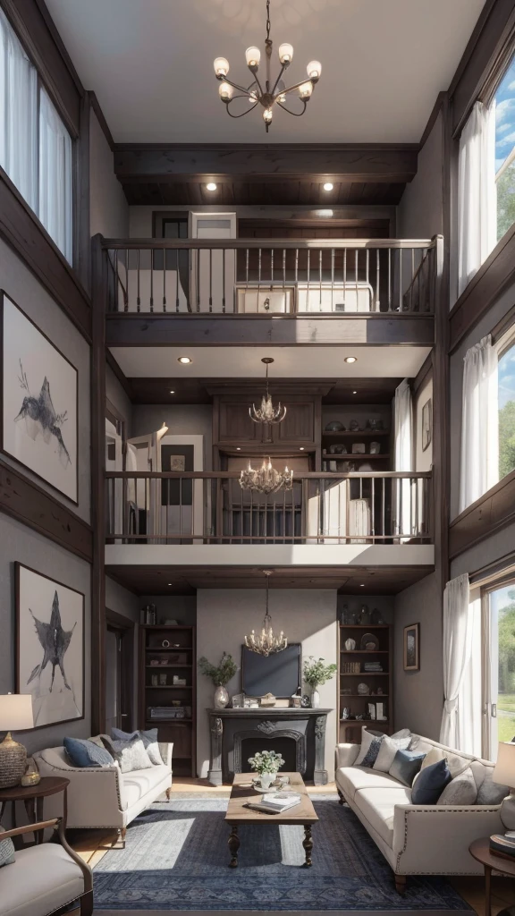 A house, luxurious, with chick colors, and royal interior