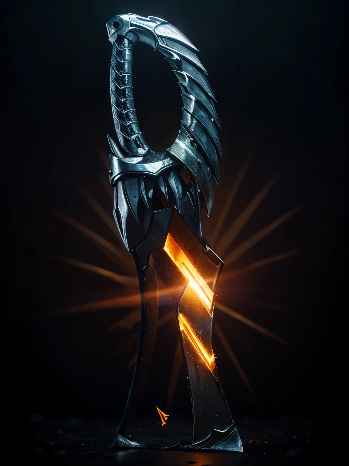a big legendary sword with lightning coming out of it fiery details