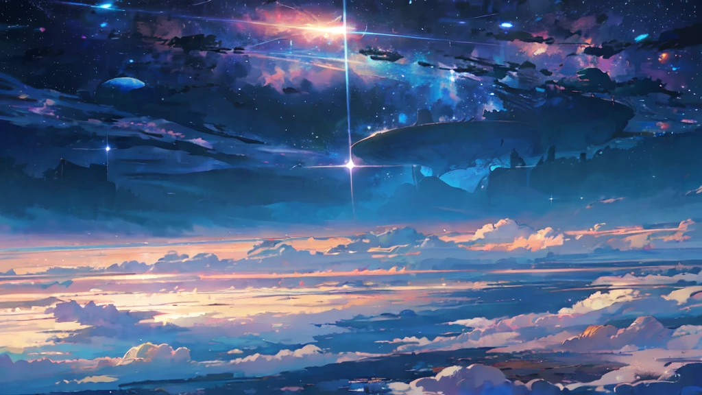 Beautiful sky anime scene with stars and planets, Space Sky. by Makoto Shinkai, anime art wallpaper 4k, anime art wallpaper 4k, Anime Art Wallpapers 8K, anime wallpaper 4k, anime wallpaper 4k, 4k anime wallpaper, Anime Sky, Awesome Wallpapers, Anime Background, Heavenly planets in the background, Anime Background art
