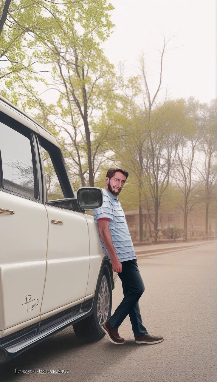 (best quality,4k,8k,highres,masterpiece:1.2),ultra-detailed,(realistic,photorealistic,photo-realistic:1.37),39 year old man,gradient hair,gradient beard,no mustache,strong jawline,sharp features,piercing eyes,intense gaze,distinguished appearance,sophisticated look,wise expression,wisdom and experience,confident smile,stylish outfit,fashionable attire,casual elegance,modern and classy,standing against a colorful abstract background,subtle lighting,soft shadows,rich color palette,vibrant hues,contrasting tones,artistic style,impressionist touch,elegant brushstrokes,texture and depth,realistic rendering,sophisticated details,meticulous attention to facial features,subtle wrinkles and lines,highly defined hair strands,perfectly groomed beard,fine skin texture and pores,detailed clothing folds and patterns,aesthetic composition,balanced and harmonious,fine art quality,painted on a canvas,portrait format,a masterpiece capturing the essence of age and wisdom.
