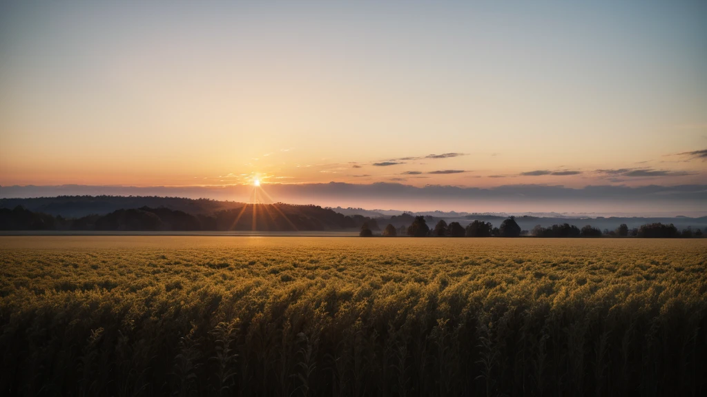 Field, sunrise, Frost, plain