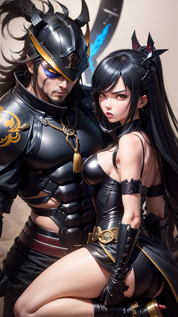 Date Masamune is engaged in a fierce battle with the demon.