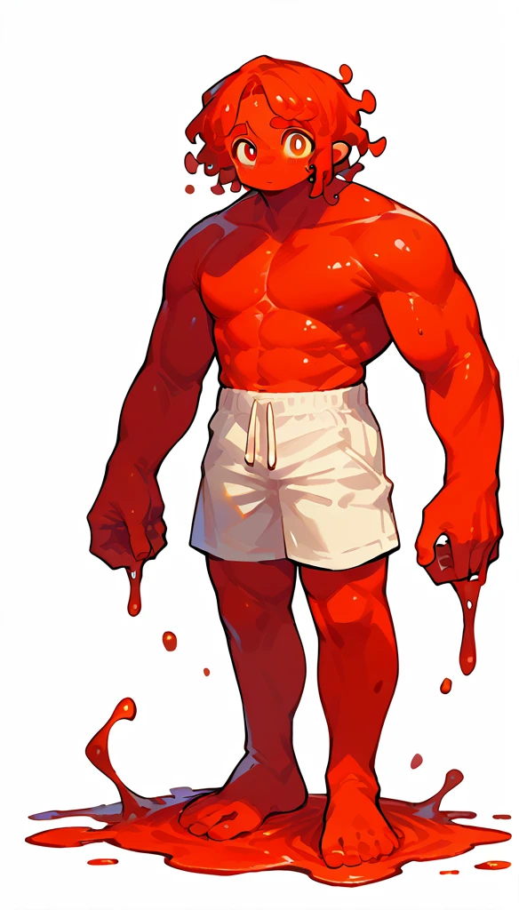 score_9, score_8_up, score_7_up, (clear simple background, white background, papyrus background), ((adult))
(Goo boy, Sime:1.2), mature , monster, anthro, solo, (male), (red_skin, fullbody, bulky, muscular body, cute face, focus), beautiful,
