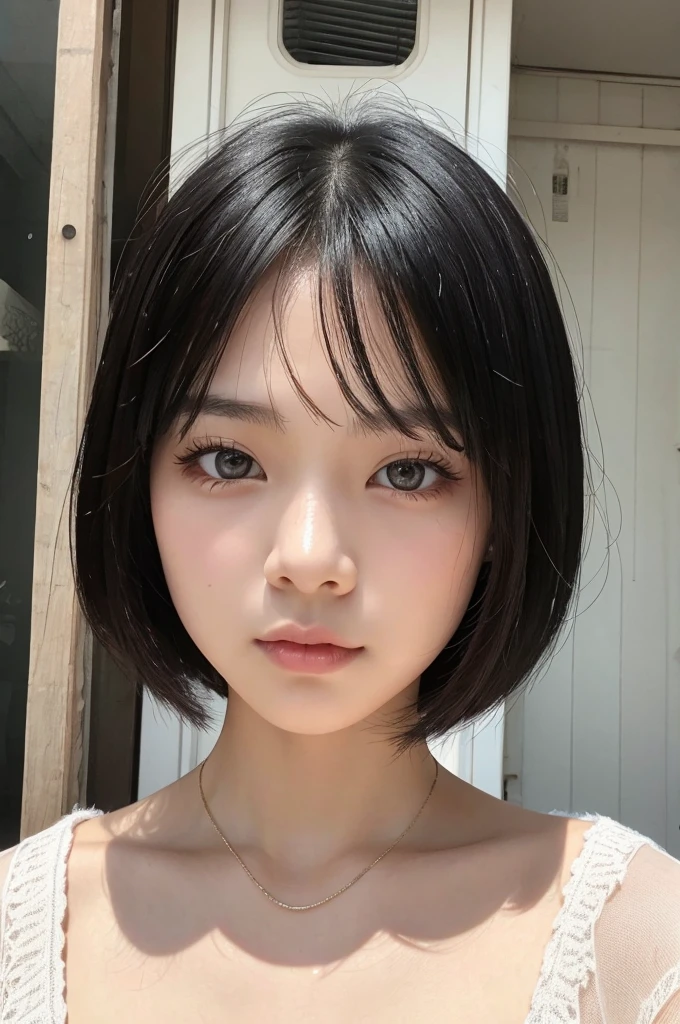 Black Hair、Bob、Japanese、girl、Drooping eyes、sexy、20-year-old