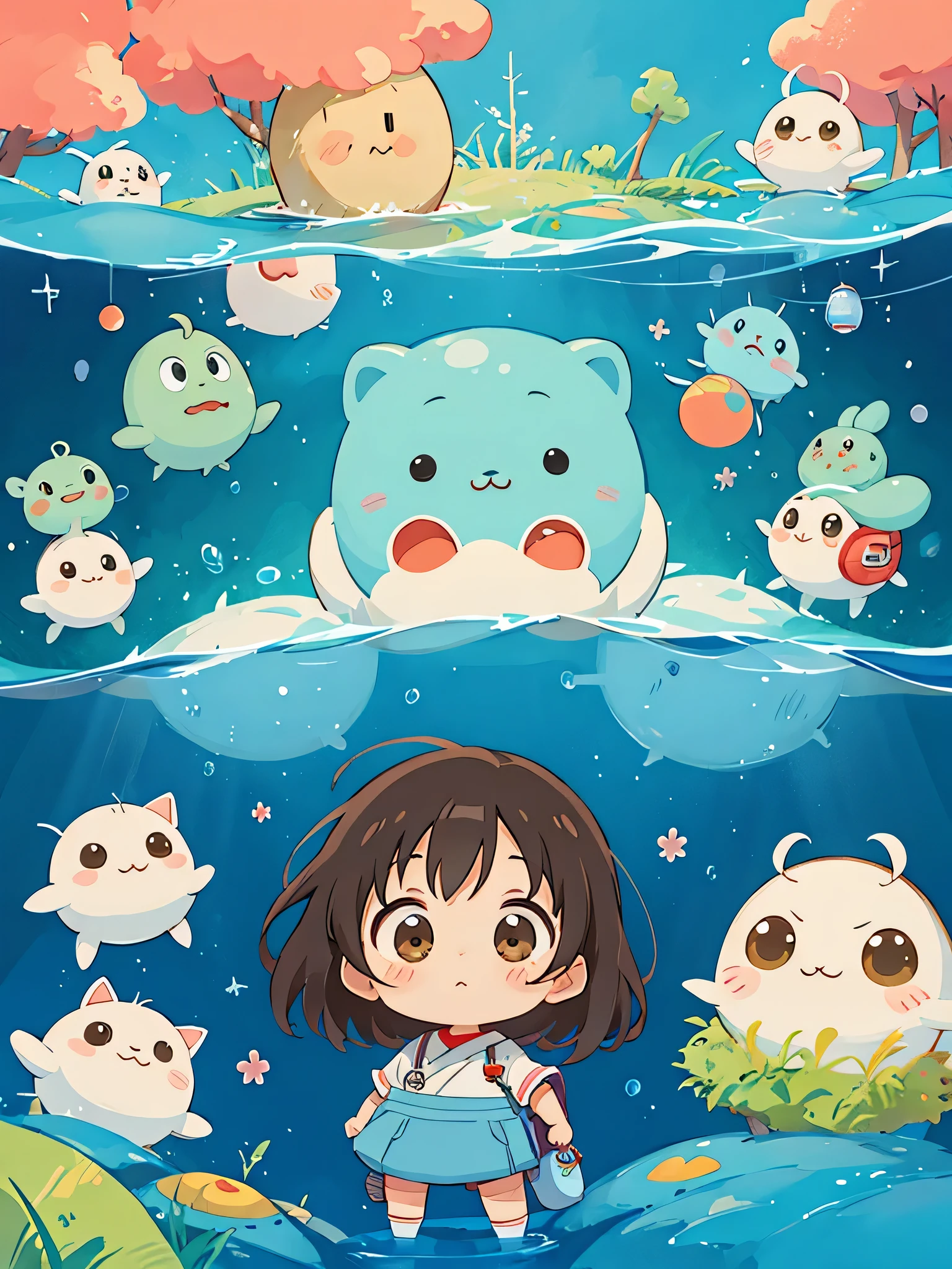hayao miyazaki style, Kawaii Design, The most beautiful girl of all time、Chibi, Cute Alien、Mars exploration、