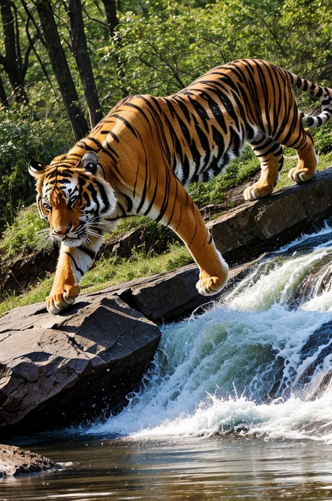 A fleeing tiger