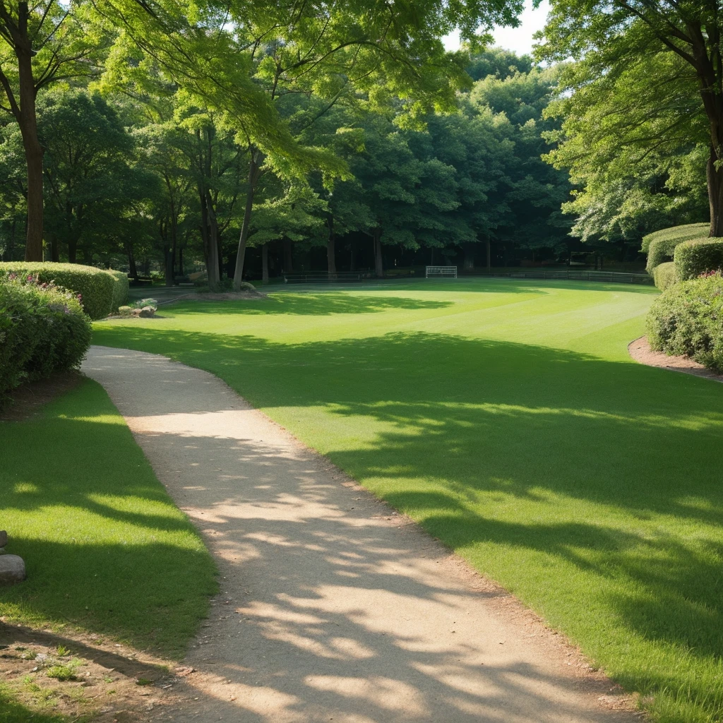 Natural grass park、I don't need people