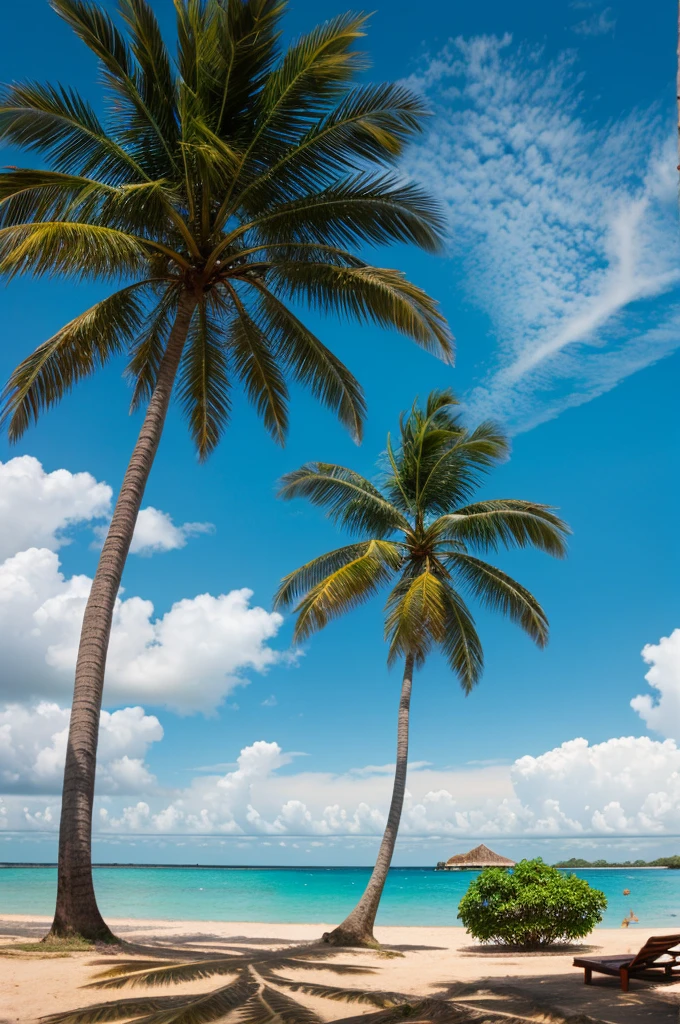 Coconut tree and sky.