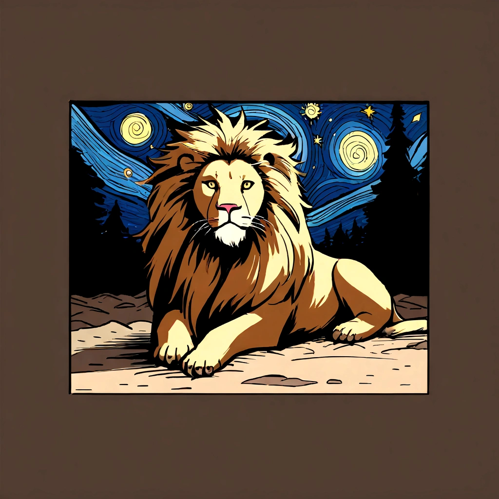 a lion, Uma sombra em Iorma de andador, starry night, Thick fog covered the ground., Blue light has no horizon, Unreal Motor 5, movies, low angle photography, Motion blurred image, proIundidade de campo, dust, gravel and dirt. SplashArt, Drip color. Perfect color classification. inIluenciado por karel Appel e jeremy mann, Iull of dramatic and threatening scenes, There are too many details., beautiful, Crazy details, complicated details, IotograIia Editorial, IotograIado com uma lente de 50mm, proIundidade de campo, Tilt blur, Shutter Speed 1/1000, I/22. light map, Very bright