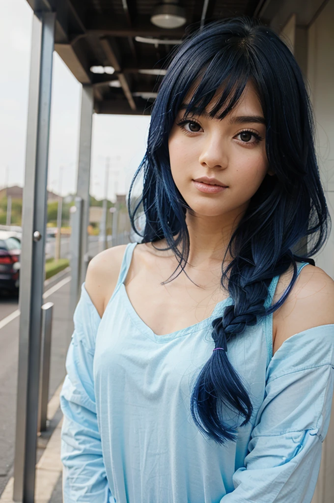 We anime hair blue cute