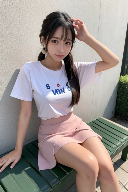 Cute Girls､high school girl､Idol､Pink mini skirt､See-through､sit
