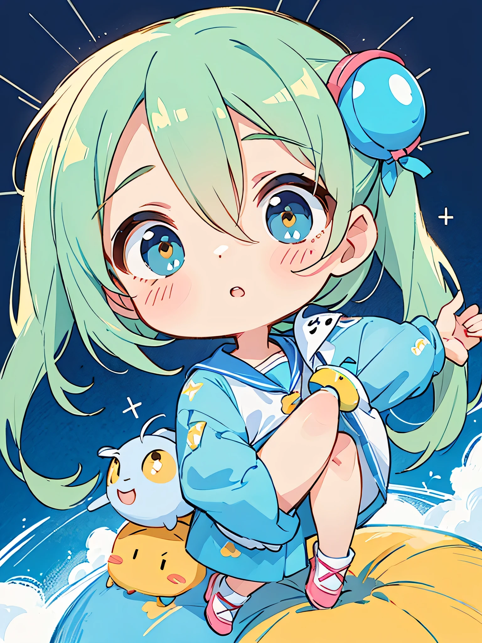 Mika Pikazo style, Kawaii Design, The most beautiful girl of all time、Chibi, Cute Alien、Mars exploration、
