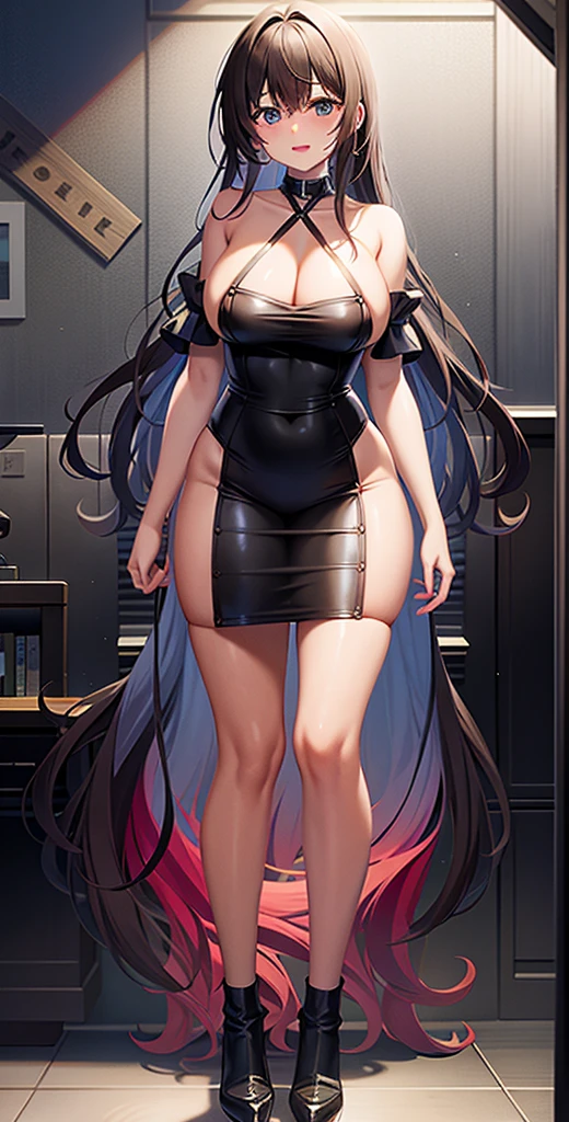 girl,Large Breasts,long hair,Topless,Bow,