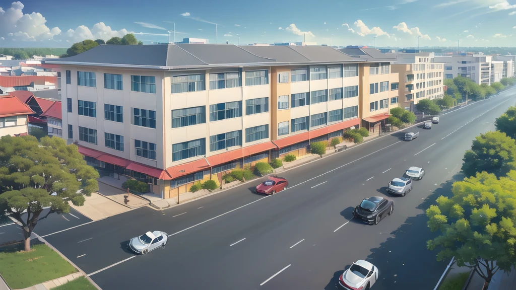 (commercial building:1.5),road ,(รถวิ่งบนนroad:1.6) capital landscape:1.5 ,(many cars:1.5)