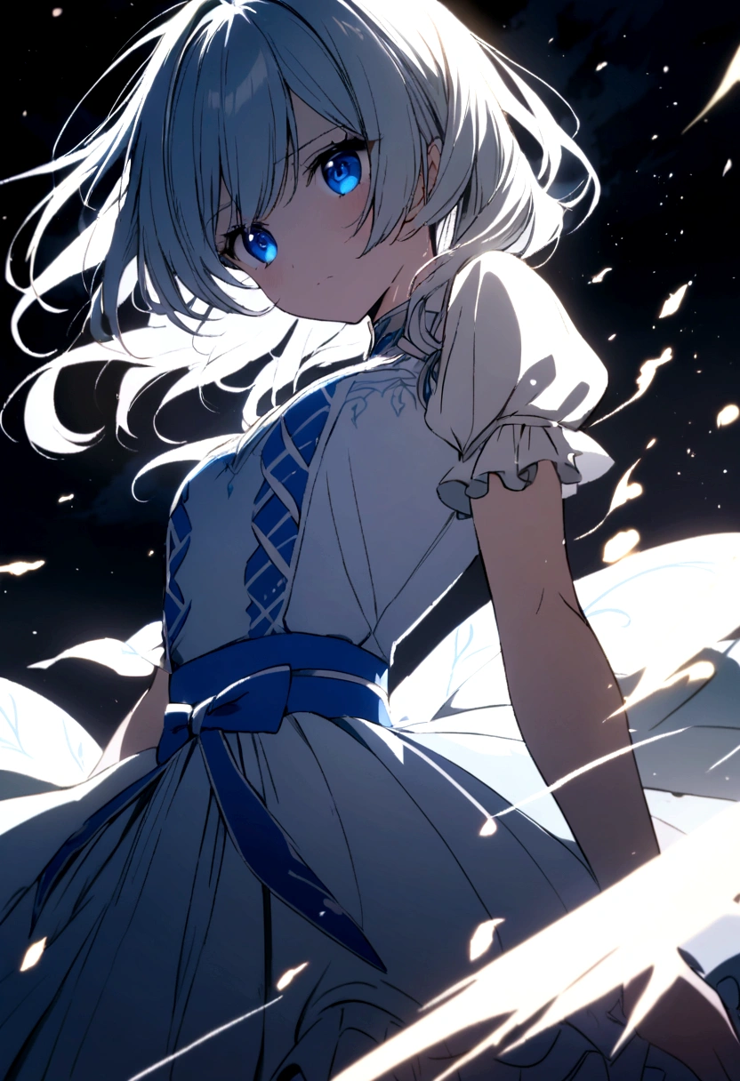 I want to make a beautiful and cute anime with a blue and white design