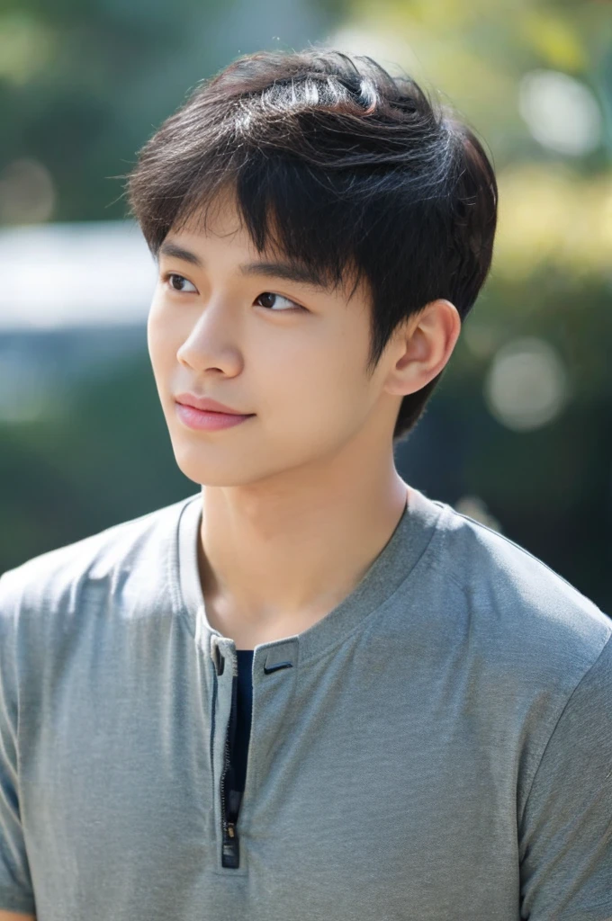 male handsome 20-year-old handsome shirt guy,looking to the camera,frontage,high qulity,tmasterpiece,8K.4K,1080P,Light-sensitive, ยิ้ม, ,มุมกว้าง