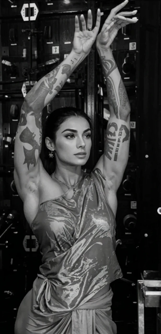 Give her bigger chest and and armpits and Biceps and veins