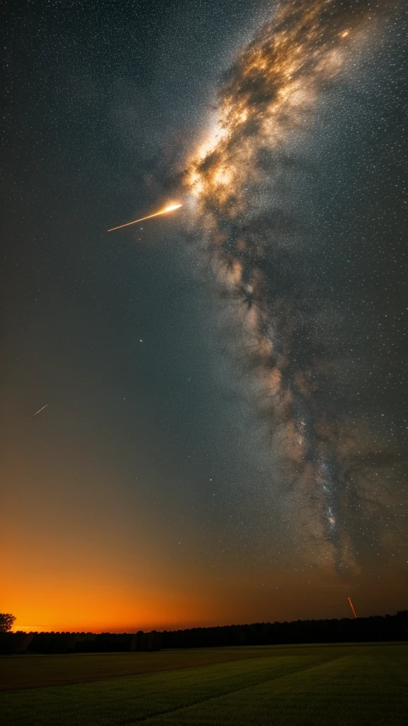 Fire and meteor falling