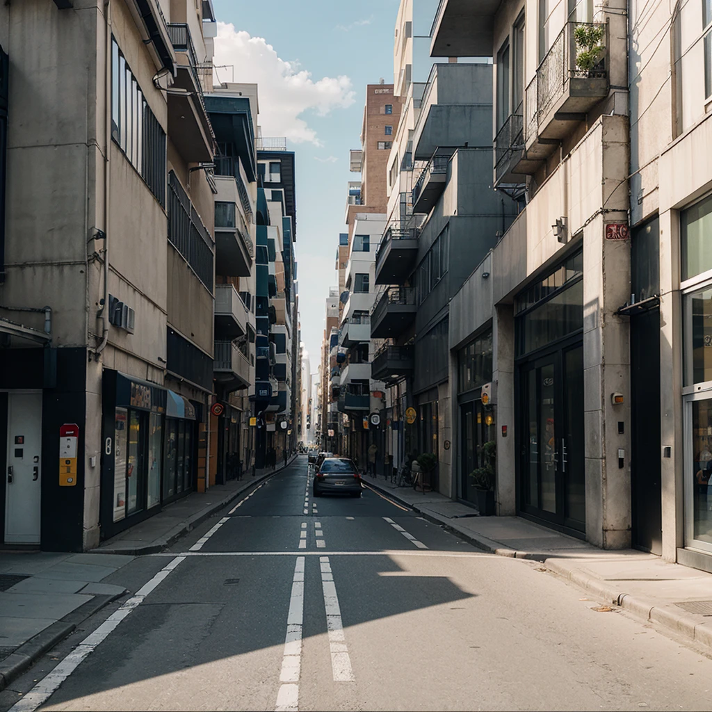Illustration of linear modern street with technology
