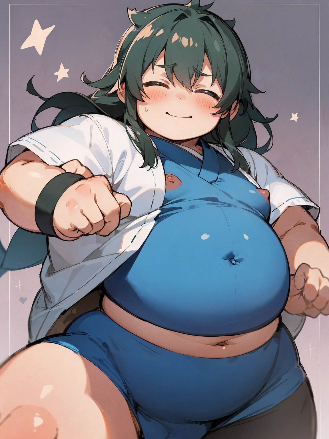 beautiful, chubby, (long hair),pudgy face, (naughty) (high school students),((young)), (androgynous), (handsome), thick, (shota), overweight, (beefy), (nipples), (cute), (little brat), (naughty brat), (へそ), (ぽっちゃりした体), big belly, (汗ばんだ体), (臭そうな体), ((by fecho kouta)), (tan), (asian),