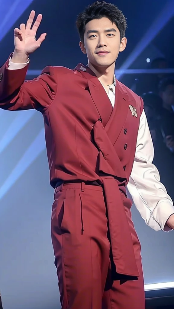 male handsome 20-year-old handsome guy,looking to the camera,frontage,high qulity,tmasterpiece,8K.4K,1080P,Light-sensitive, ยิ้ม, ,มุมกว้าง สวมเสื้อโปโลสีดำ