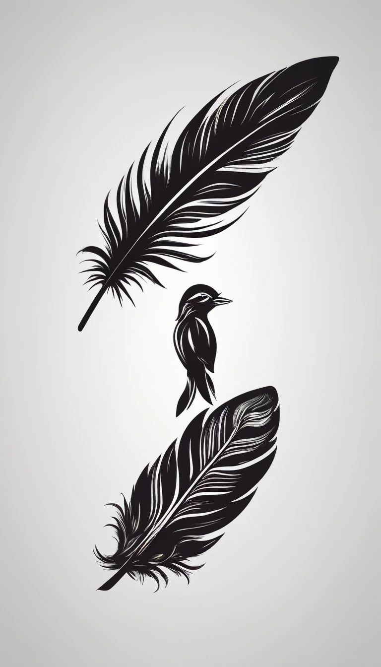 Create a minimal, modern, simple, inspirational, memorable, dream like icon design of a boy and a feather for the brand“Penamemoria".