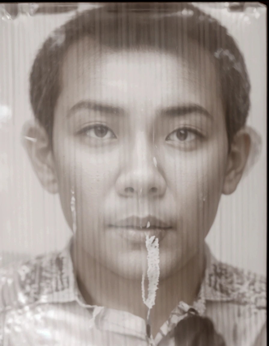 A man indonesia a wearing shirt white, potrait photo, detail