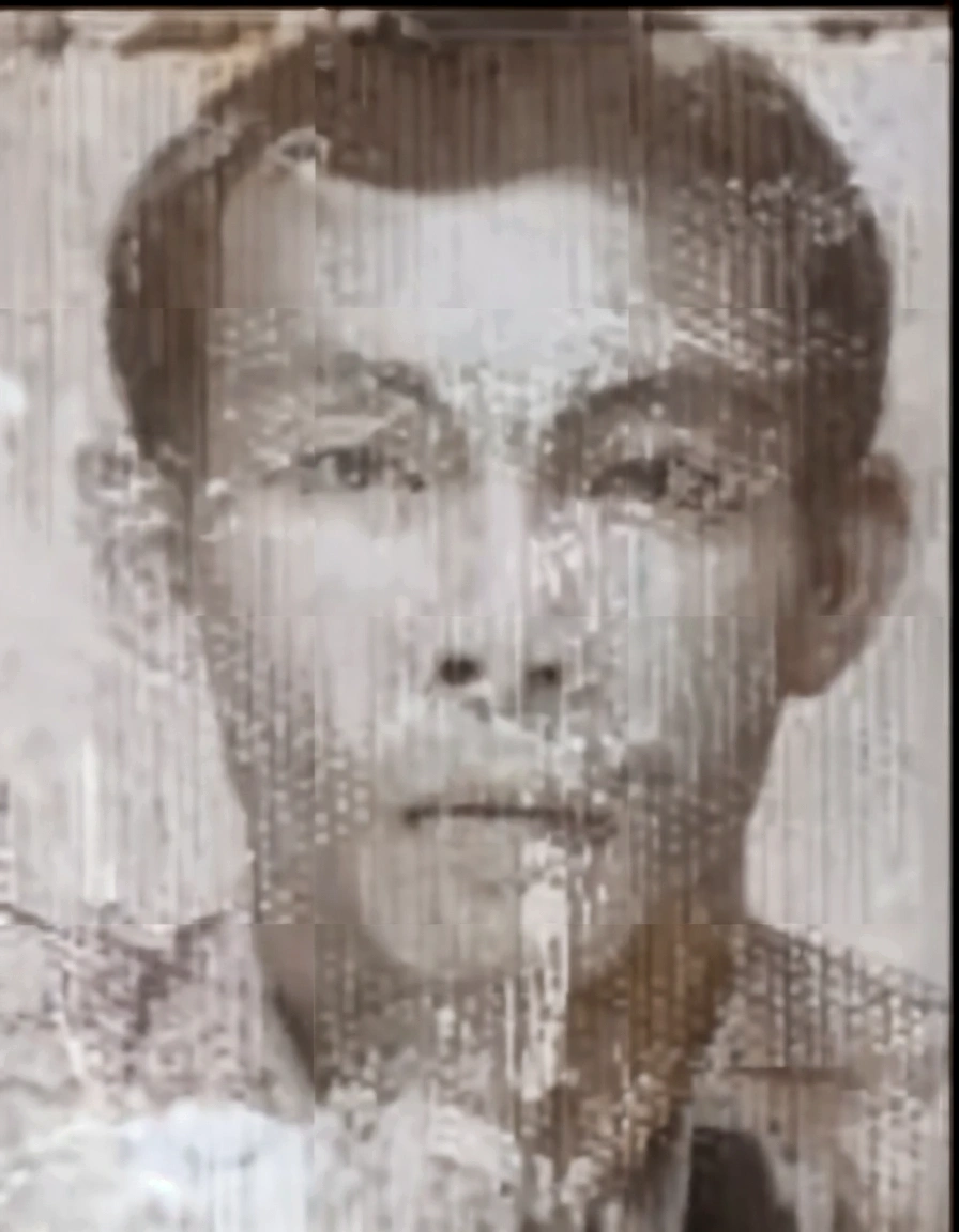 A man indonesia a wearing shirt white, potrait photo, detail