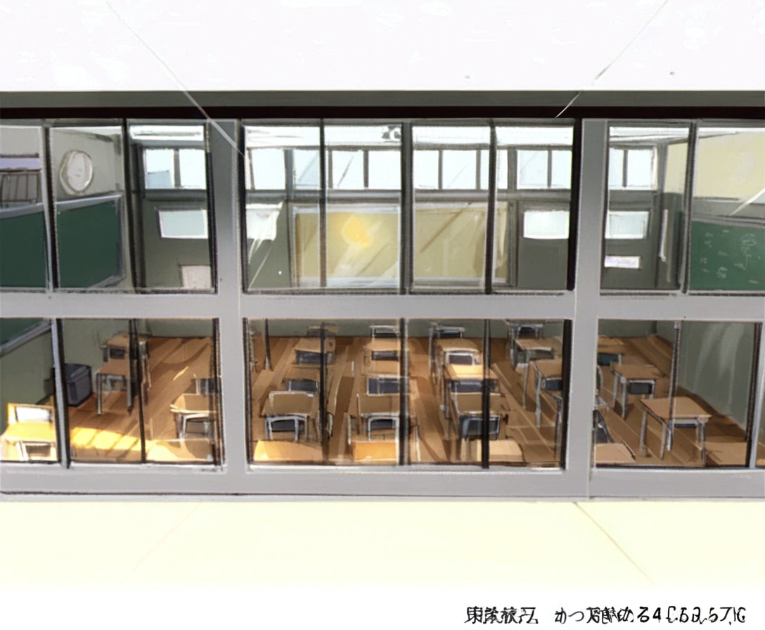 Classroom view from outside the building