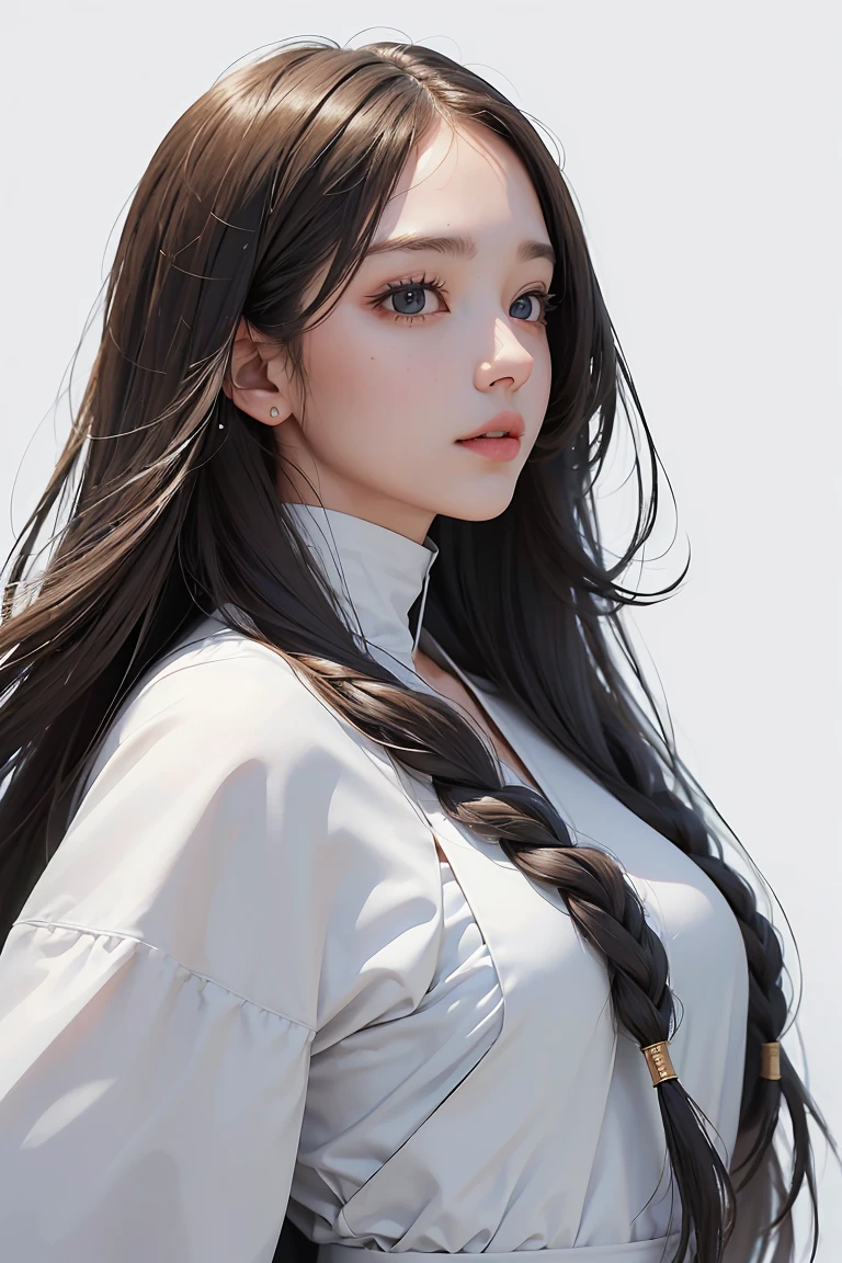 Girl with long hair, wear , whole body, White Background, Clean background, whole bodyショット:1.2, Detailed face, Fine grain, Detailed nose, Mouth details,((超High resolution,masterpiece,Super detailed,Awards:1.4,最high quality:1.2,High resolution,high quality))