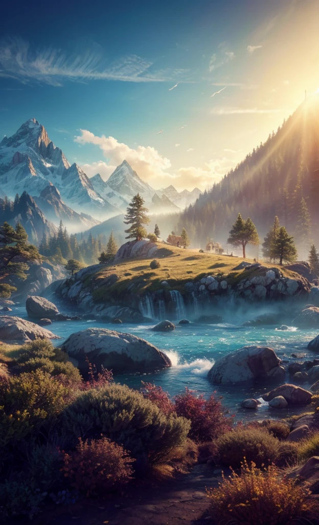 photorealistic landscape, natural landscape, naturey, Beleza Da naturey, Golden Sunset, Sky, Sky Power, Detailed Realistic Sunset, Cedars, Cedar, God's City, Heavens Realm, mountainscape, rivers of water, Sunset realism, Árvores naturey, Alone Men, man on his back, Man's Back, panorama, Alpha Male, Path to Heaven, heavenly, Detailed Realistic Image 8K, 16K Photorealistic Contrast, 8K Photorealistic Sharpness, 4K Photorealistic Cores, 16K Photorealistic Shadows, 8K Photorealistic Textures, 16K Photorealistic Texture, 4K Photorealistic Light, 4K PhotoRealism, FullHD 4K Detailed Contrast, detailed sharpness FullHD 8K, detailed sharpness FullHD 4K, detailed sharpness, 2K Detailed Colors, lifelike colors, FullHD Detailed Shadows, 4K Detailed Textures, detailed texture, padoru, Natural Beauty, chic