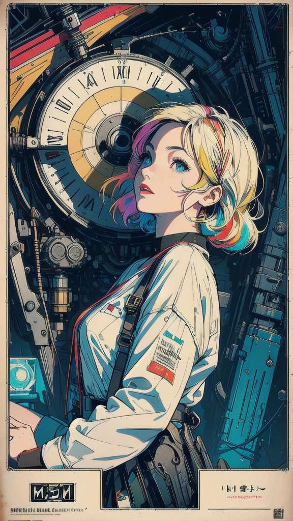 (((masterpiece, highest quality))),(((solo:1.2))),(((1girl:1.2))),32k wallpaper, very detailed, poster, vintage science fiction,(((((geometric cinematic movie poster))))), (bauhaus), shape,(((abstract))),(mid century modern),movie poster,(((((portfolio))))),(((((Close-up))))),(((((bust up))))),((((more various angle)))),(((highlight))),Vast landscape,((((heterochromia)))),(((complete. detailed face))),(((Extremely talented))),(((most complecated machine))),((Overall colorfully))(((text))),(((typography))),(((sentence))),(((Label))),(detailed movie poster),(((((most complicated machine))))),(((genius mechanic))),
